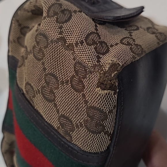 GUCCI**SHERRY LINE**EXTRA WIDE STRIPE** MAKE UP BAG - Picture 11 of 17